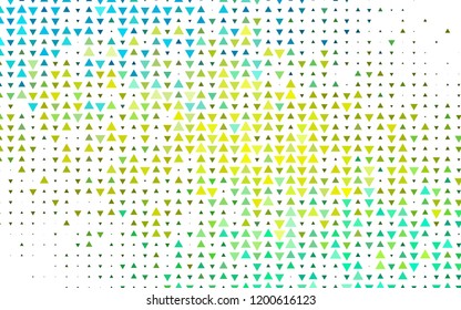 Light Green, Yellow vector background with triangles. Triangles on abstract background with colorful gradient. Modern template for your landing page.