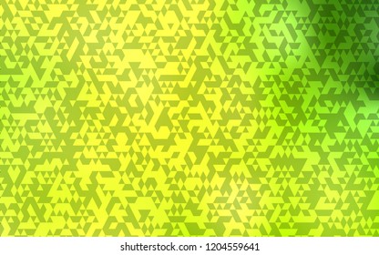 Light Green, Yellow vector background with triangles. Glitter abstract illustration with triangular shapes. Best design for your ad, poster, banner.