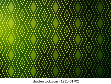 Light Green, Yellow vector background with lines, rhombuses. Shining colorful illustration with lines, rectangles. Backdrop for TV commercials.