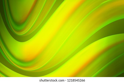 Light Green, Yellow vector background with curved circles. Glitter abstract illustration with wry lines. The template for cell phone backgrounds.