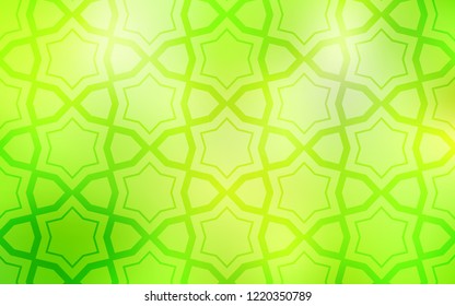 Light Green, Yellow vector background with colored stars. Decorative illustration with stars on abstract template. Pattern for new year ad, booklets.