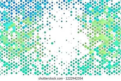 Light Green, Yellow vector background with bubbles. Colorful illustration with blurred circles in nature style. Pattern of water, rain drops.