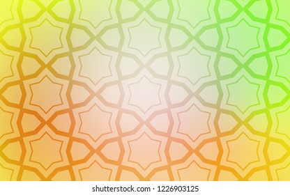 Light Green, Yellow vector background with colored stars. Blurred decorative design in simple style with stars. Pattern for new year ad, booklets.