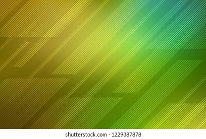 Light Green, Yellow vector background with straight lines. Glitter abstract illustration with colored sticks. Best design for your ad, poster, banner.