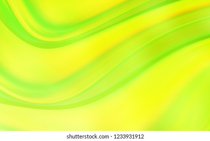 Light Green, Yellow vector background with bent ribbons. A sample with blurred bubble shapes. The best blurred design for your business.