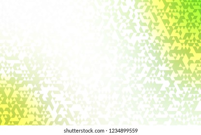 Light Green, Yellow vector background with triangles. Decorative design in abstract style with triangles. Pattern for commercials.