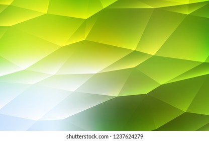 Light Green, Yellow vector background with triangles. Illustration with set of colorful triangles. Best design for your ad, poster, banner.