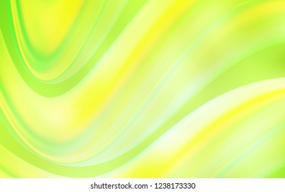 Light Green, Yellow vector background with bent ribbons. Blurred geometric sample with gradient bubbles.  The elegant pattern for brand book.