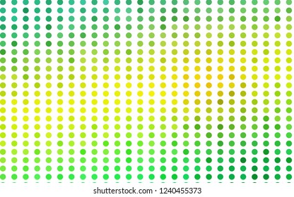 Light Green, Yellow vector background with bubbles. Beautiful colored illustration with blurred circles in nature style. Design for posters, banners.