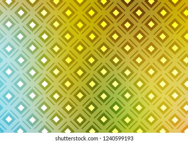 Light Green, Yellow vector background with lines, rhombuses. Colorful lines, squares on abstract background with gradient. Smart design for your business advert.