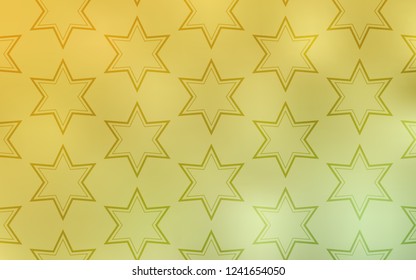 Light Green, Yellow vector background with colored stars. Glitter abstract illustration with colored stars. Smart design for your business advert.