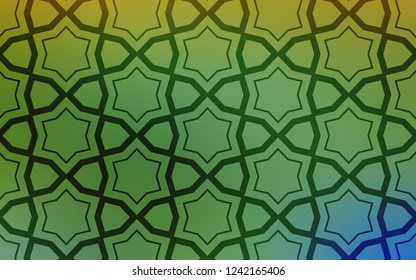 Light Green, Yellow vector background with colored stars. Decorative illustration with stars on abstract template. Pattern for wrapping gifts.