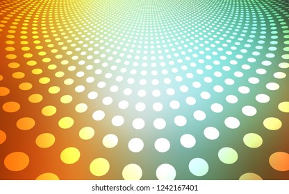 Light Green, Yellow vector background with bubbles. Abstract illustration with colored bubbles in nature style. Pattern can be used for futuristic ad, booklets.