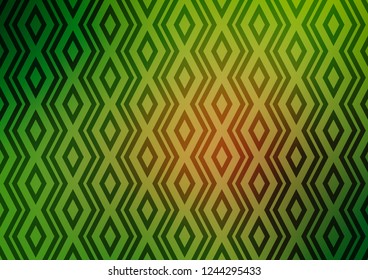 Light Green, Yellow vector background with lines, rhombuses. Colorful lines, squares on abstract background with gradient. Smart design for your business advert.