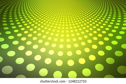 Light Green, Yellow vector background with bubbles. Illustration with set of shining colorful abstract circles. Pattern can be used as texture of wallpapers.