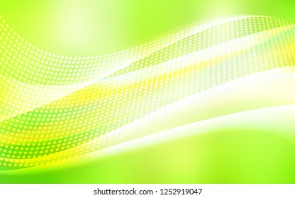 Light Green, Yellow vector background with bubbles, lines. Glitter abstract illustration with connection of triangle structure. Design for textile, fabric, wallpapers.