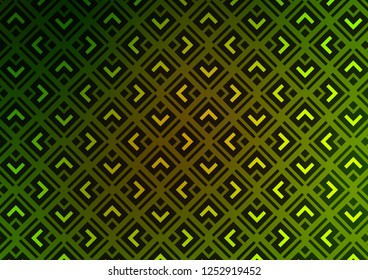 Light Green, Yellow vector background with lines, rhombuses. Shining colorful illustration with lines, rectangles. Pattern for ads, posters, banners.