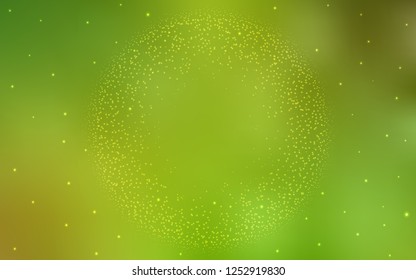 Light Green, Yellow vector background with galaxy stars. Glitter abstract illustration with colorful cosmic stars. Smart design for your business advert.