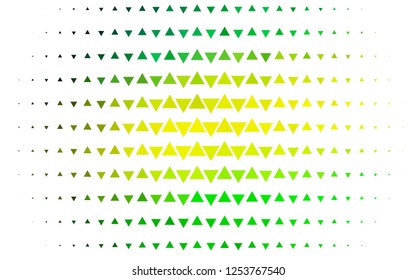Light Green, Yellow vector background with triangles. Glitter abstract illustration with triangular shapes. Smart design for your business advert.