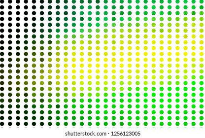 Light Green, Yellow vector background with bubbles. Beautiful colored illustration with blurred circles in nature style. Pattern for ads, leaflets.