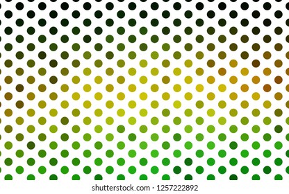 Light Green, Yellow vector background with bubbles. Beautiful colored illustration with blurred circles in nature style. Pattern for ads, leaflets.