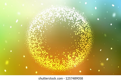 Light Green, Yellow vector background with bubbles. Blurred decorative design in abstract style with bubbles. Pattern for beautiful websites.