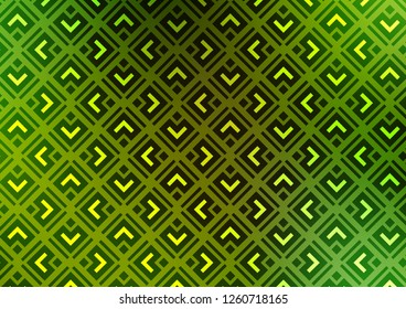 Light Green, Yellow vector background with lines, rhombuses. Colorful illustration with lines, cubes on abstract template. Pattern for websites, landing pages.