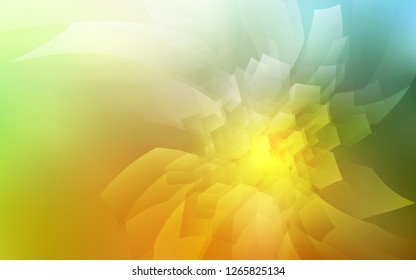 Light Green, Yellow vector background with hexagons. Design in abstract style with hexagons. New design for website's poster, banner.