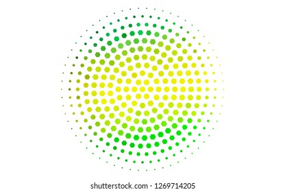 Light Green, Yellow vector background with hexagons. Illustration of colored hexagons on white surface. New design for website's poster, banner.