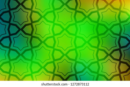 Light Green, Yellow vector background with colored stars. Modern geometrical abstract illustration with stars. Pattern for new year ad, booklets.