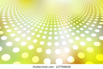 Light Green, Yellow vector background with bubbles. Abstract illustration with colored bubbles in nature style. Completely new template for your brand book.