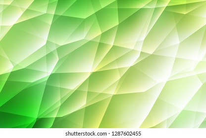 Light Green, Yellow vector background with polygonal style. Illustration with set of colorful triangles. Pattern for commercials.
