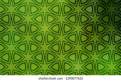 Light Green, Yellow vector background with colored stars. Shining colored illustration with stars. Best design for your ad, poster, banner.