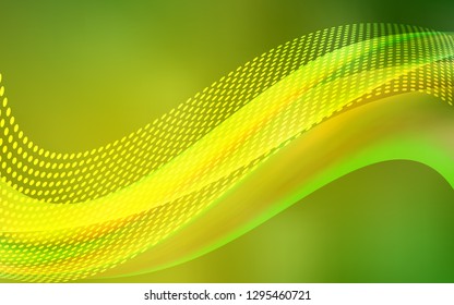Light Green, Yellow vector background with bubbles, lines. Abstract illustration with colorful discs and triangles. Design for poster, banner of websites.