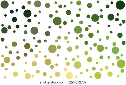 Light Green, Yellow vector  background with bubbles. Blurred decorative design in abstract style with bubbles. Design for your business advert.