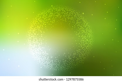 Light Green, Yellow vector background with galaxy stars. Modern abstract illustration with Big Dipper stars. Smart design for your business advert.