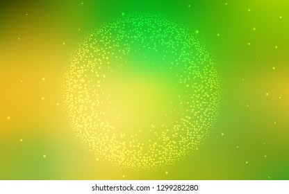 Light Green, Yellow vector background with astronomical stars. Modern abstract illustration with Big Dipper stars. Best design for your ad, poster, banner.