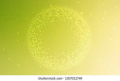 Light Green, Yellow vector background with galaxy stars. Shining colored illustration with bright astronomical stars. Smart design for your business advert.