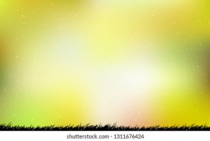 Light Green, Yellow vector background with astronomical stars. Modern abstract illustration with Big Dipper stars. Pattern for futuristic ad, booklets.