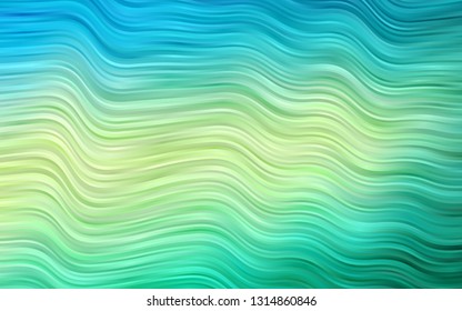 Light Green, Yellow vector background with curved circles. Modern gradient abstract illustration with bandy lines. The best blurred design for your business.