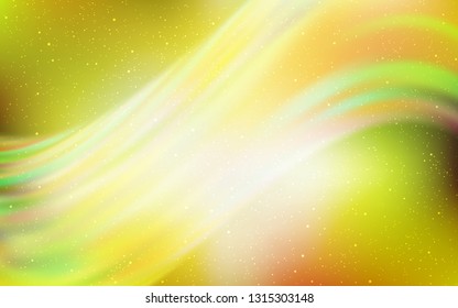 Light Green, Yellow vector background with astronomical stars. Space stars on blurred abstract background with gradient. Pattern for astrology websites.