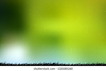 Light Green, Yellow vector background with astronomical stars. Shining colored illustration with bright astronomical stars. Pattern for astrology websites.