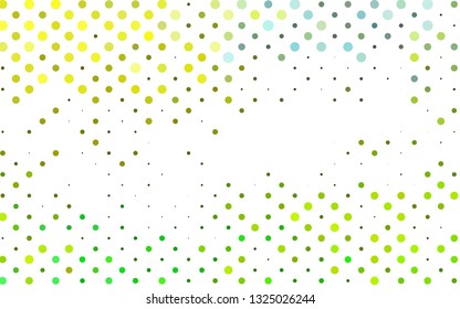 Light Green, Yellow vector background with bubbles. Blurred bubbles on abstract background with colorful gradient. Template for your brand book.