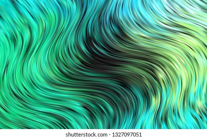Light Green, Yellow vector background with bent ribbons. Creative illustration in halftone marble style with gradient. Marble style for your business design.