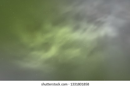 Light Green, Yellow vector background with galaxy stars. Blurred decorative design in simple style with galaxy stars. Pattern for astronomy websites.