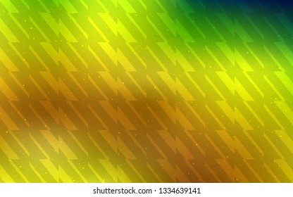 Light Green, Yellow vector background with stright stripes. Colorful shining illustration with lines on abstract template. Pattern for ad, booklets, leaflets.