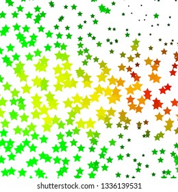 Light Green, Yellow vector background with small and big stars. Colorful illustration in abstract style with gradient stars. Best design for your ad, poster, banner.