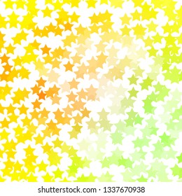 Light Green, Yellow vector background with colorful stars. Shining colorful illustration with small and big stars. Design for your business promotion.