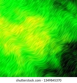Light Green, Yellow vector background with bent lines. Colorful illustration in abstract style with bent lines. Pattern for websites, landing pages.