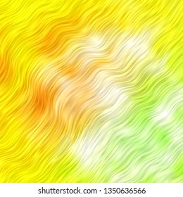 Light Green, Yellow vector background with bent lines. Bright sample with colorful bent lines, shapes. Pattern for commercials, ads.
